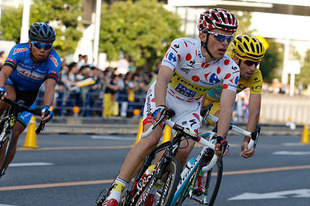 ツール・ド・フランス2014山岳賞ラファル・マイカ選手と総合優勝ヴィンチェンツォ・ニーバリ選手が競い合う。